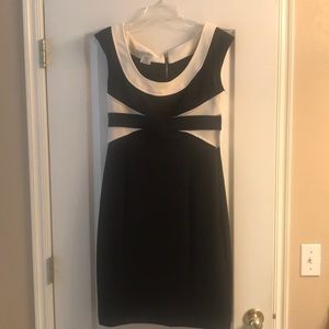 NWT Maggy London black and off-white fitted dress